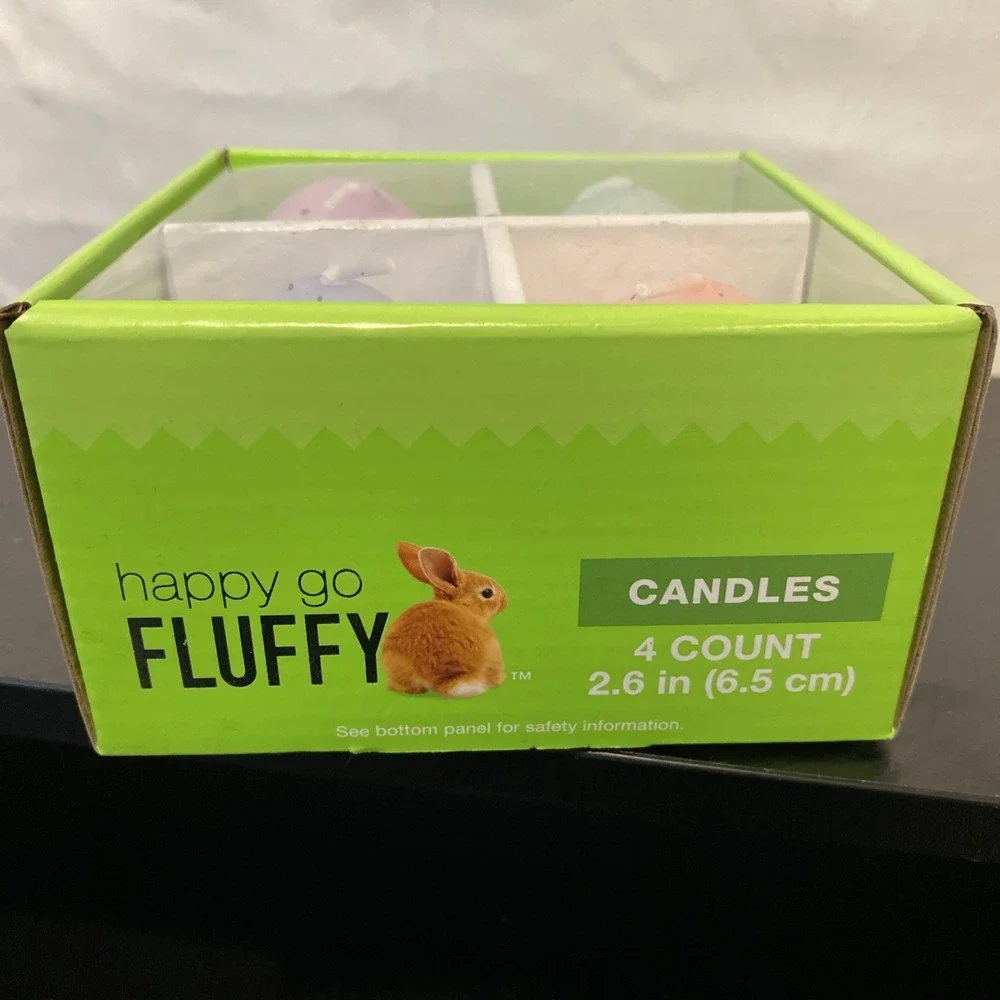 Happy Go Fluffy 2.6 in Easter‎ Egg Candles 4 Pack!